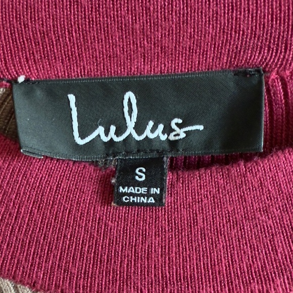 Lulus Dianna Magenta Colorblock Bodycon Midi Dress Short Sleeve Small - Picture 7 of 9